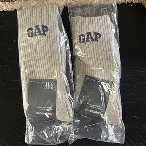GAP Ribbed Gray Crew Socks X 4 pairs